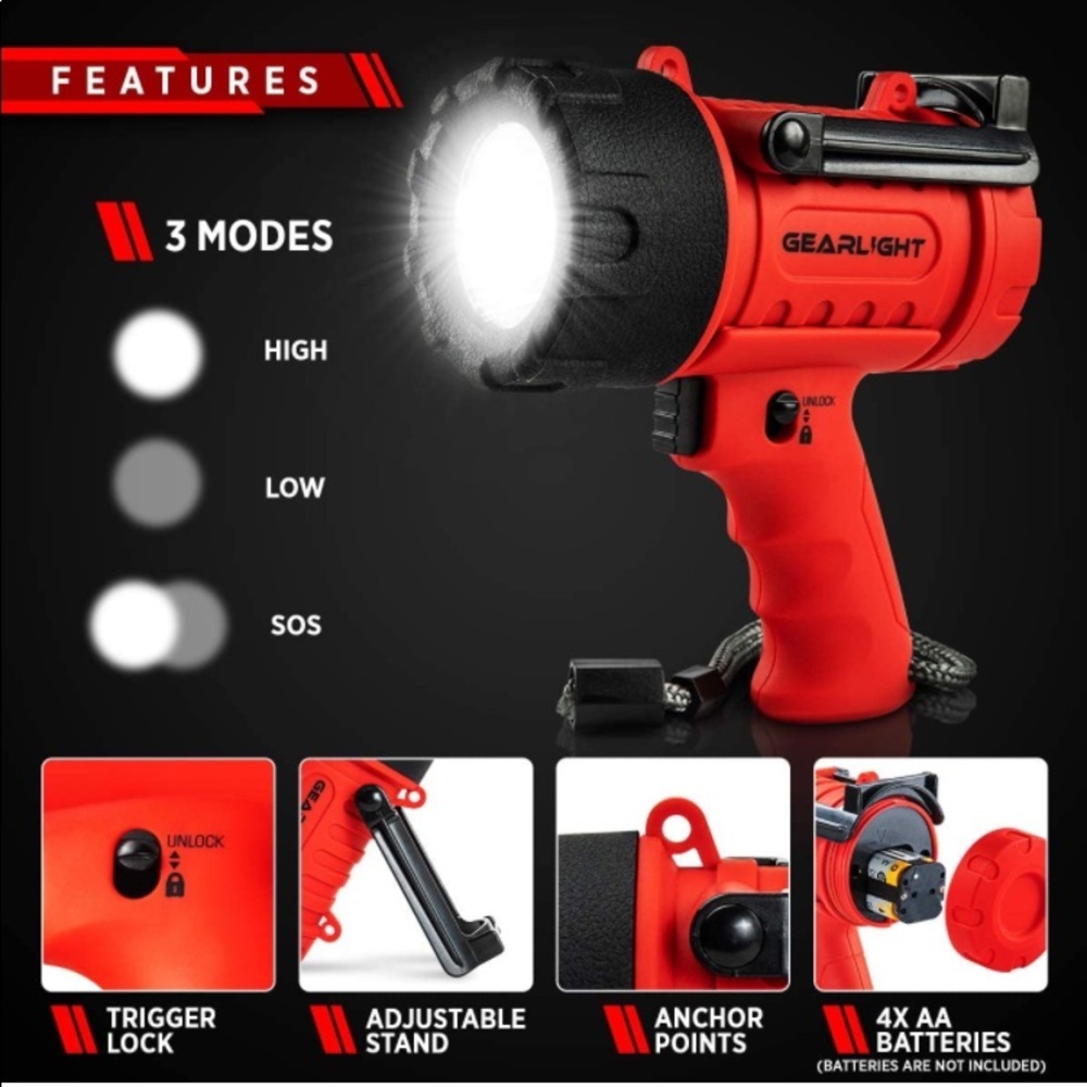 Waterproof Led Spotlight Flashlight Watchman - Hi… - image 4